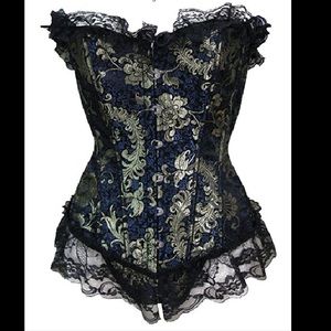 Gorgeous Vintage Brocade Overbust Lace Corset